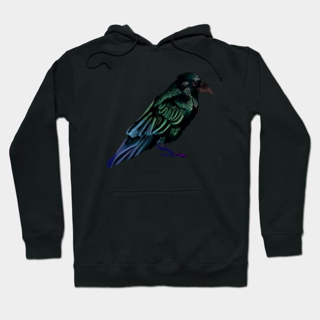 Rainbow Raven Hoodie by Blacklightco